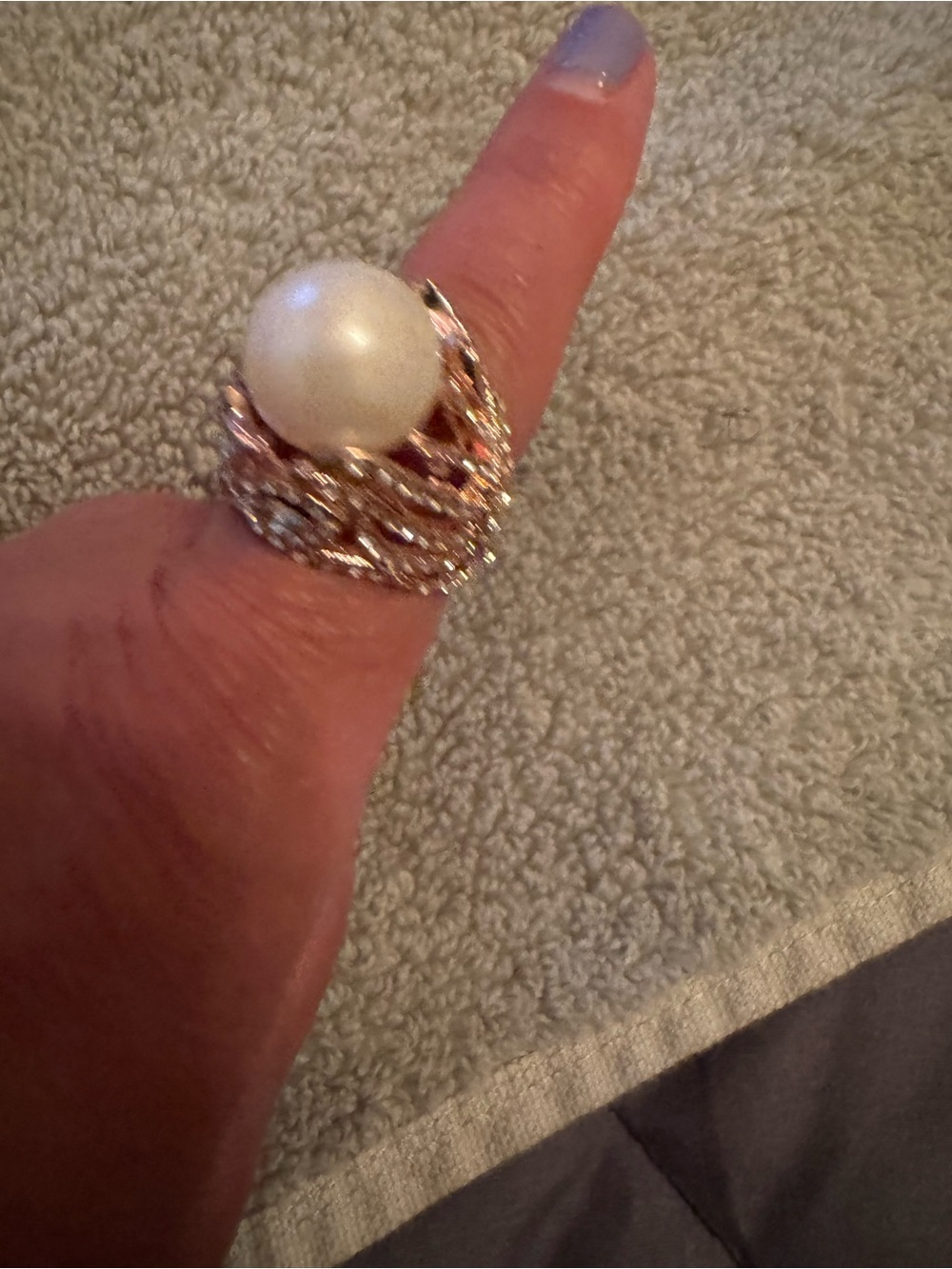 Elegant Pearl Cluster Ring in Rose Gold